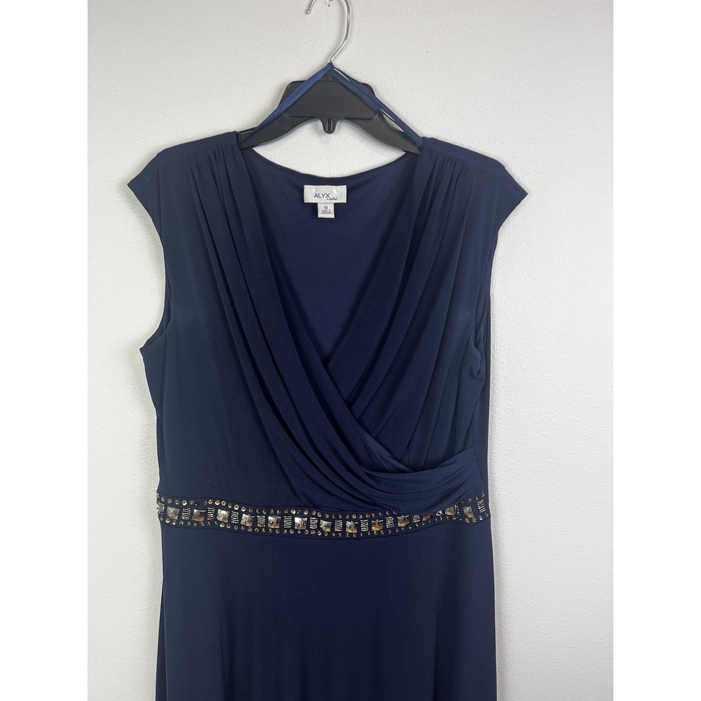 ALYX Limited Navy Blue Dressy Cocktail Sleeveless Dress Sz 16 - Picture 2 of 9